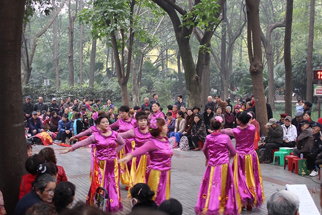 Danse parc Chengdu Chine
