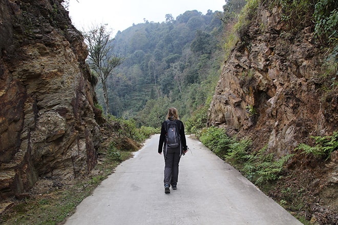 descente dans les rizières Yuanyang Chine