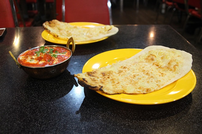 Butter Chicken Cheese Naan