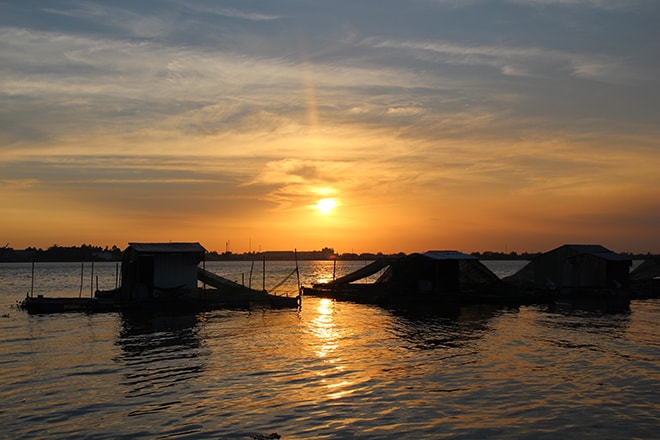 coucher de soleil mekong Vietnam
