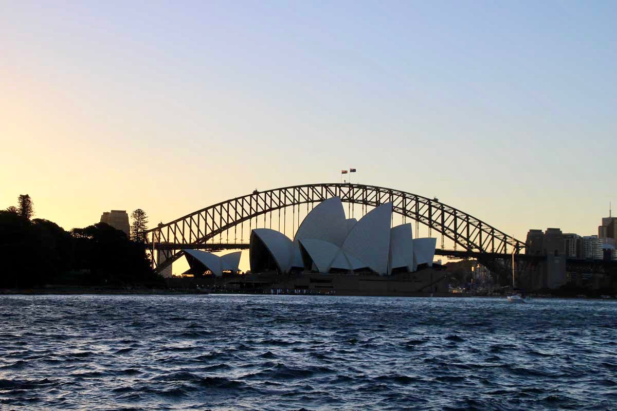 Opera House Harbour Bridge coucher de soleil