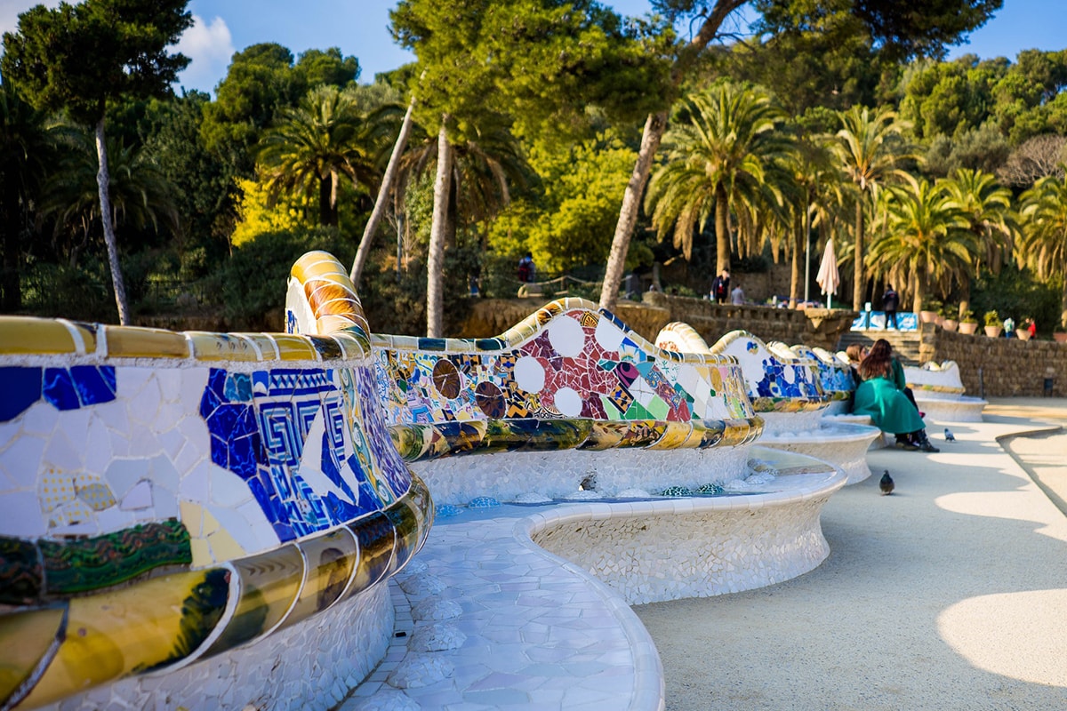 Banc Parc Guell Barcelone