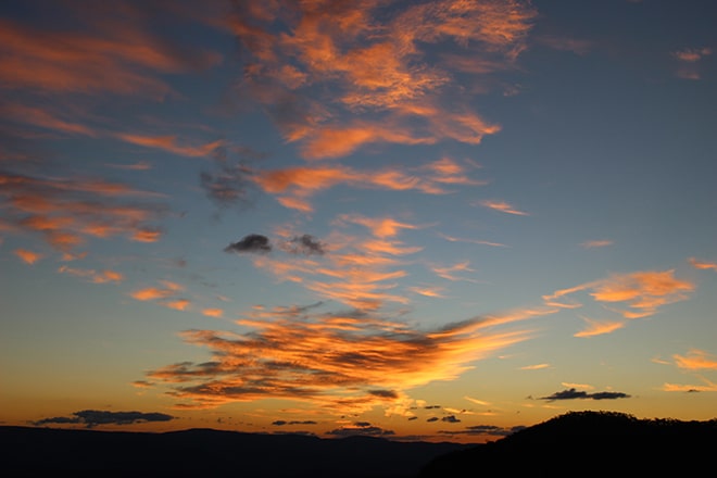 Coucher de soleil Blue Mountains Australie